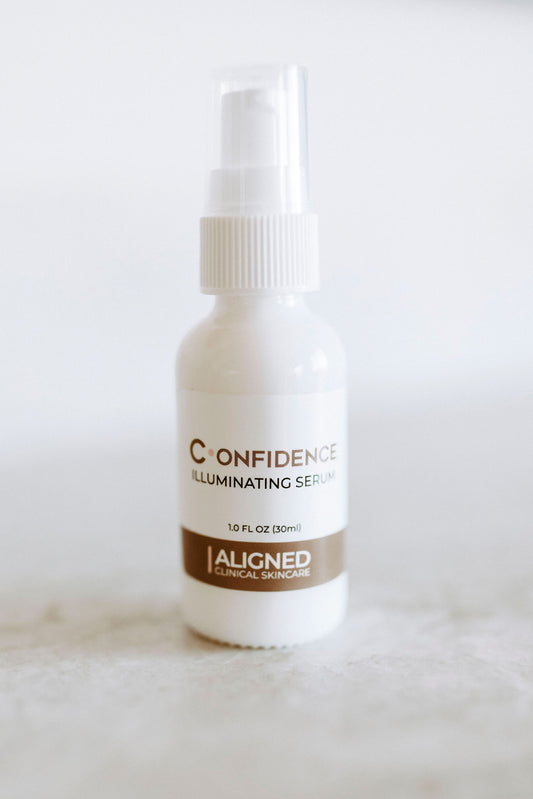Confidence Illuminating Serum in white pump bottle