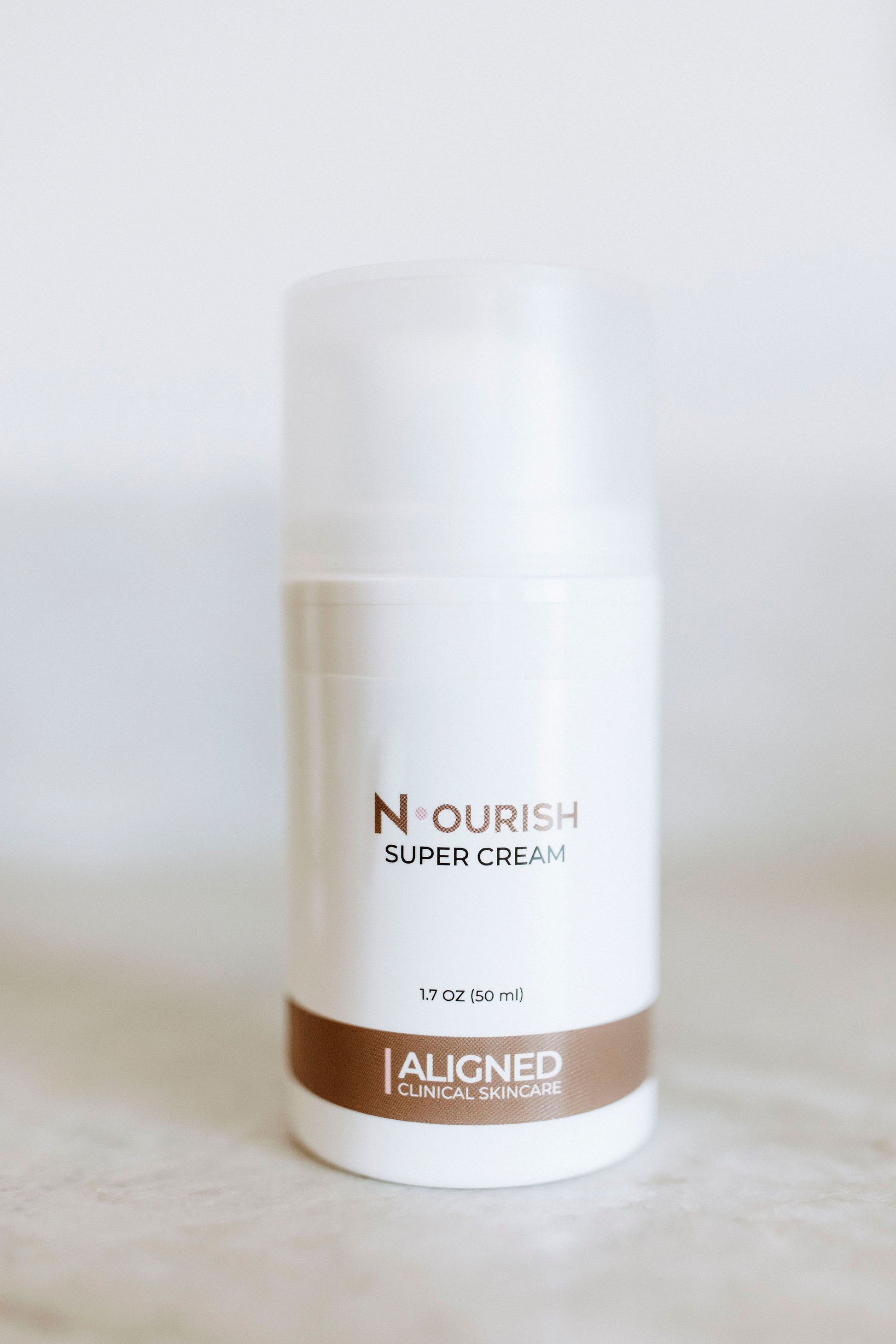 Nourish Super Cream in white pump bottle
