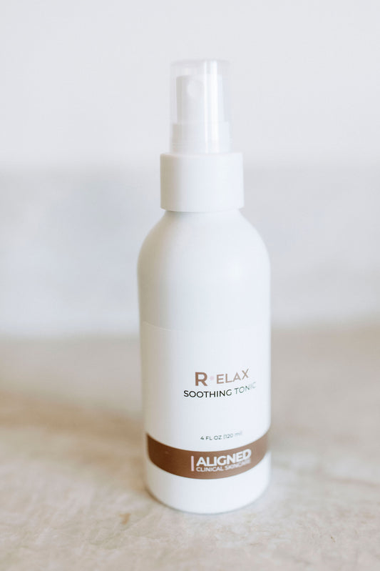 Relax Soothing Tonic in white spray bottle