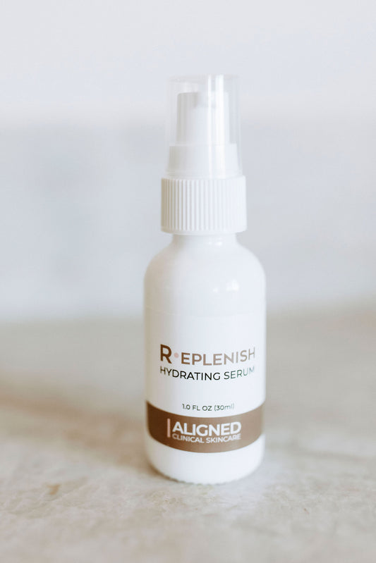 Replenish Hydrating Serum in white spray bottle
