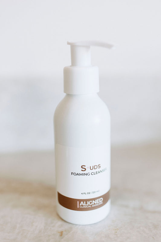 Suds Foaming Cleanser in white pump bottle