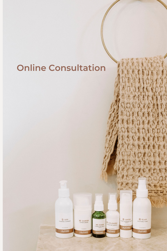 Virtual acne consultation with Online Acne Experts featuring professional acne skincare products